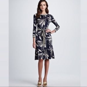 Tory Burch Claire Lee Silk Aline Wheat Dress